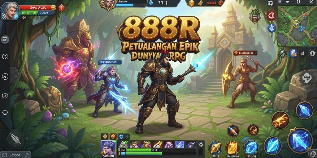 Tangkapan layar gameplay 888R menampilkan pertempuran yang mendebarkan di dunia RPG.