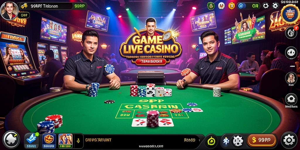 Gameplay mendebarkan live casino di 99RP yang menampilkan dealer profesional.