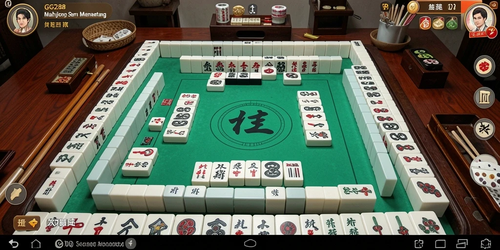 Tampilan gameplay seru GG288 dalam permainan Mahjong.