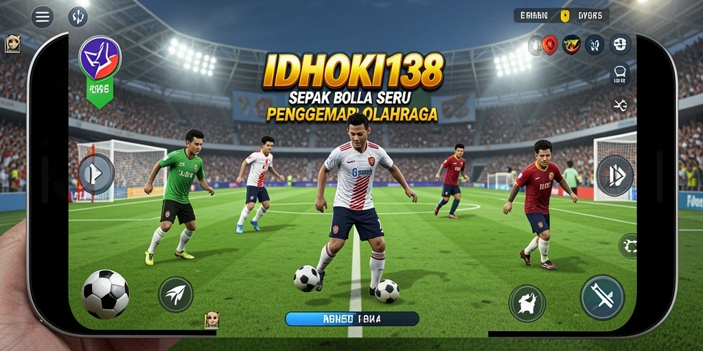 Gambar aksi mendebarkan dalam permainan sepak bola IDRHOKI138.