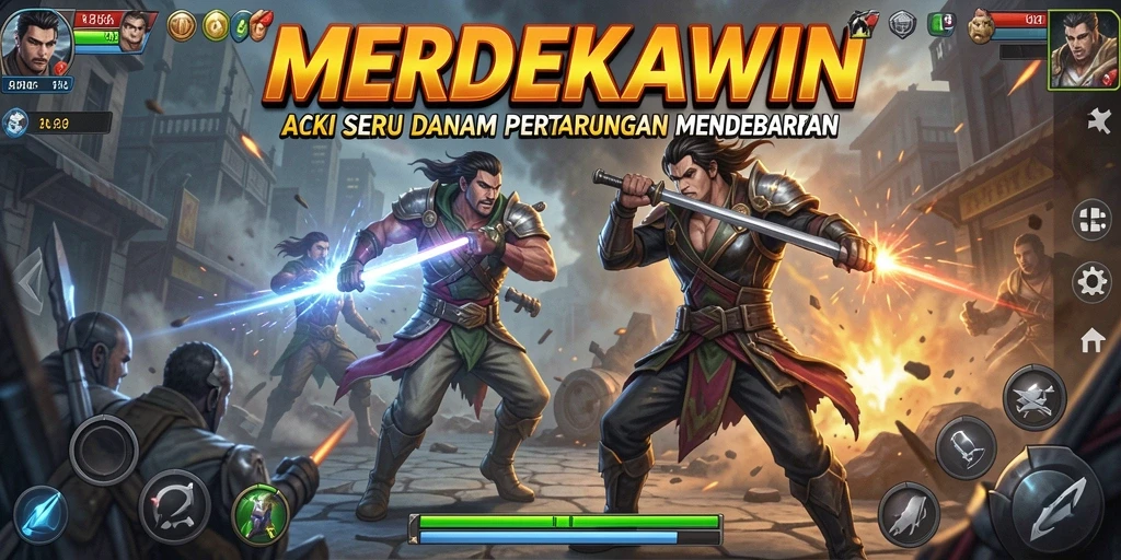 Gameplay seru dan mendebarkan dalam MERDEKAWIN.