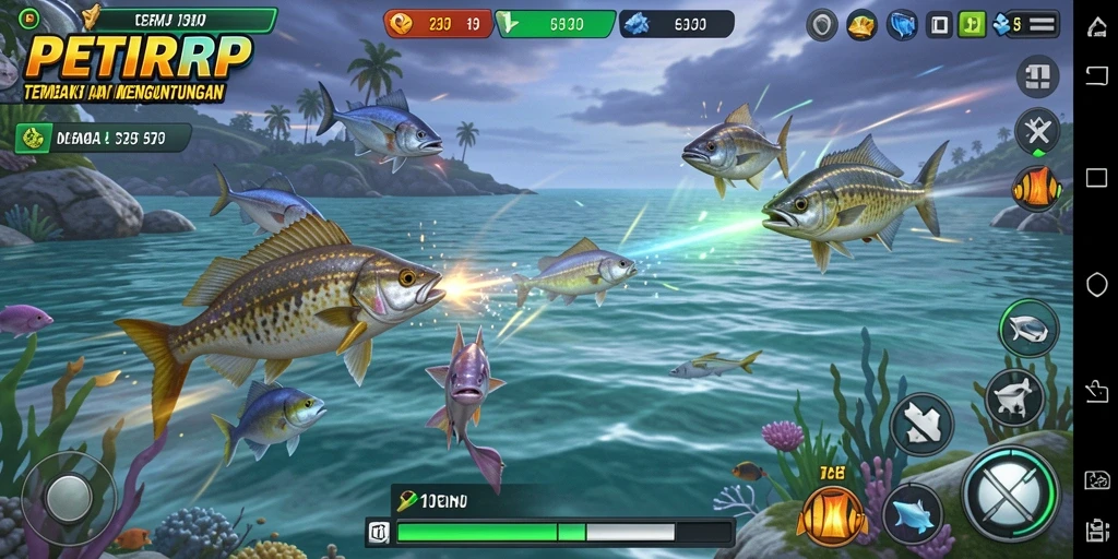 Tampilan gameplay seru dalam permainan tembak ikan PETIRRP.