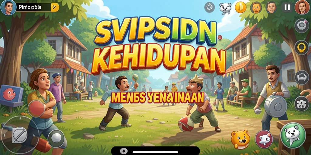 Screenshot gameplay SVIPSIDN menunjukkan karakter yang penuh warna dalam dunia simulasi.